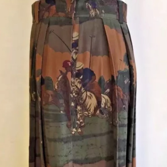 SOLD-RALPH LAUREN Vtg 80s Classic Equestrian Horse 🏇Polo🏇Hunter Wool Skirt Sz 8 - Picture 11 of 12